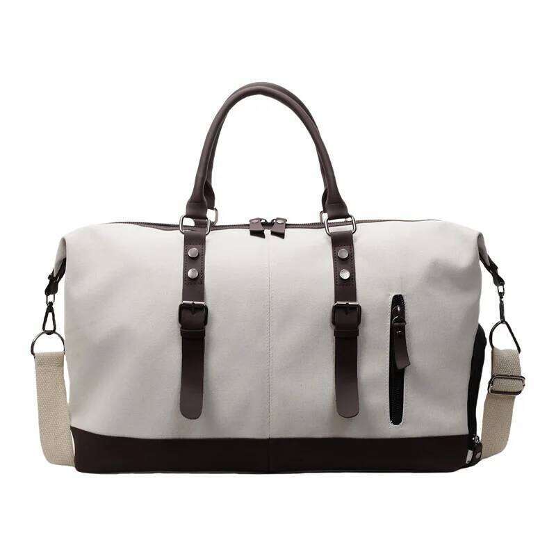 New Canvas Tote Men's Fashion Trendy Large Capacity Short-distance Travel Shoulder Lage Bag