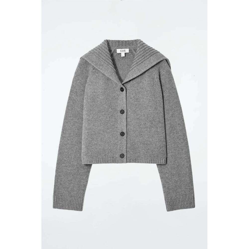 Ethereal MD 2025 Spring New Style Of Women's Casual Standard Crew-Neck Gray Cardigan 250728