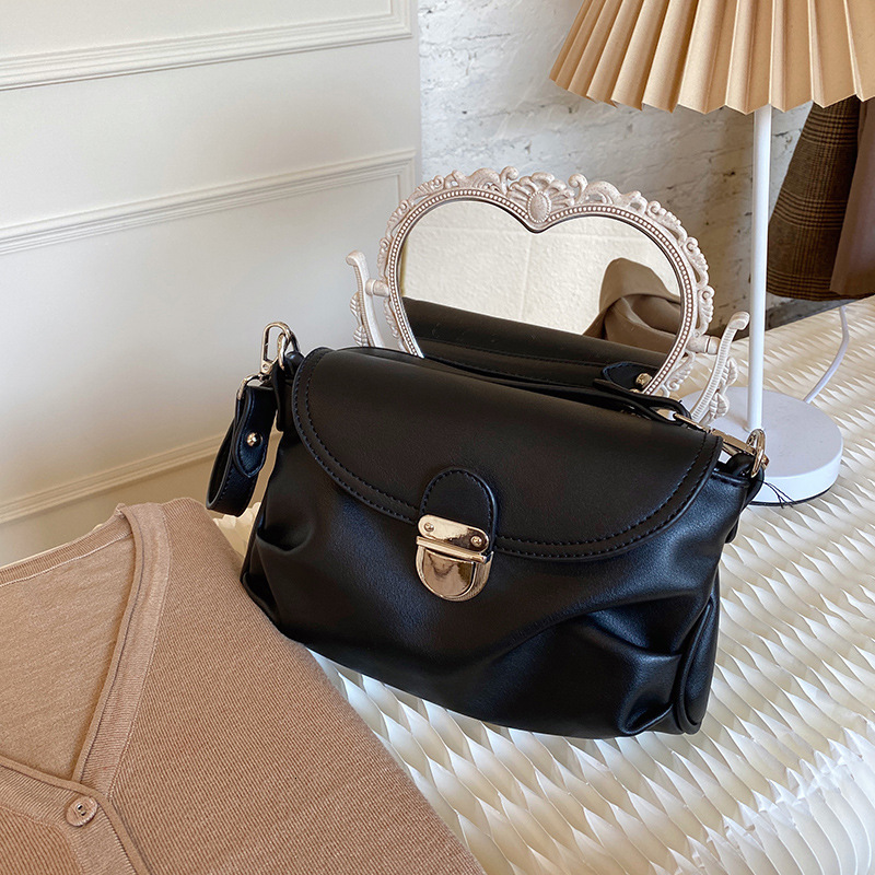 Designer Luxury Handbag, Women's Handbag Design, Underarm Bag, Shoulder Strap, Retro Large Lock, Soft Leather Single-shoulder Crossbody Bag