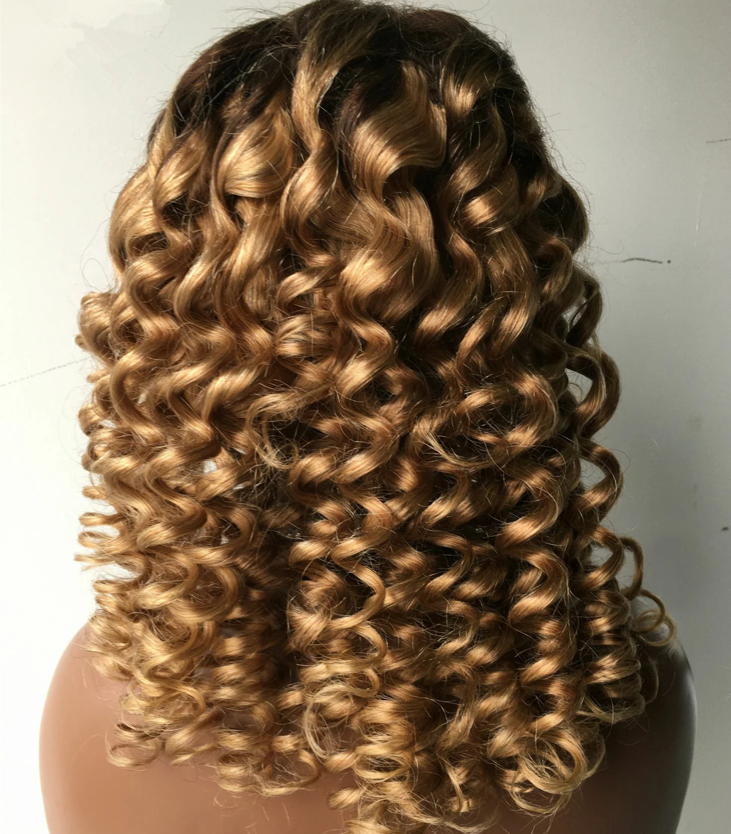 Dark roots Honey Blonde curly Human Hair Wigs For Black Women loose deep wave Wig Human Hair loose Curly hd lace front Frontal Wig