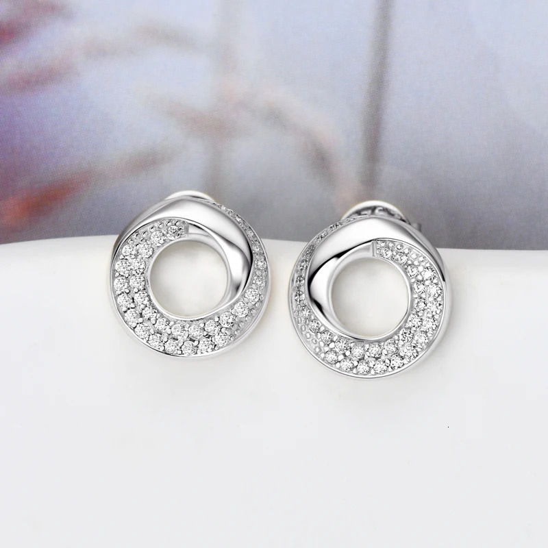 Anziw Doughnut Circle D Color Stud Earrings for Women Men Real 925 Silver Piercing Ear Jewelry with GRA Certificate 250722