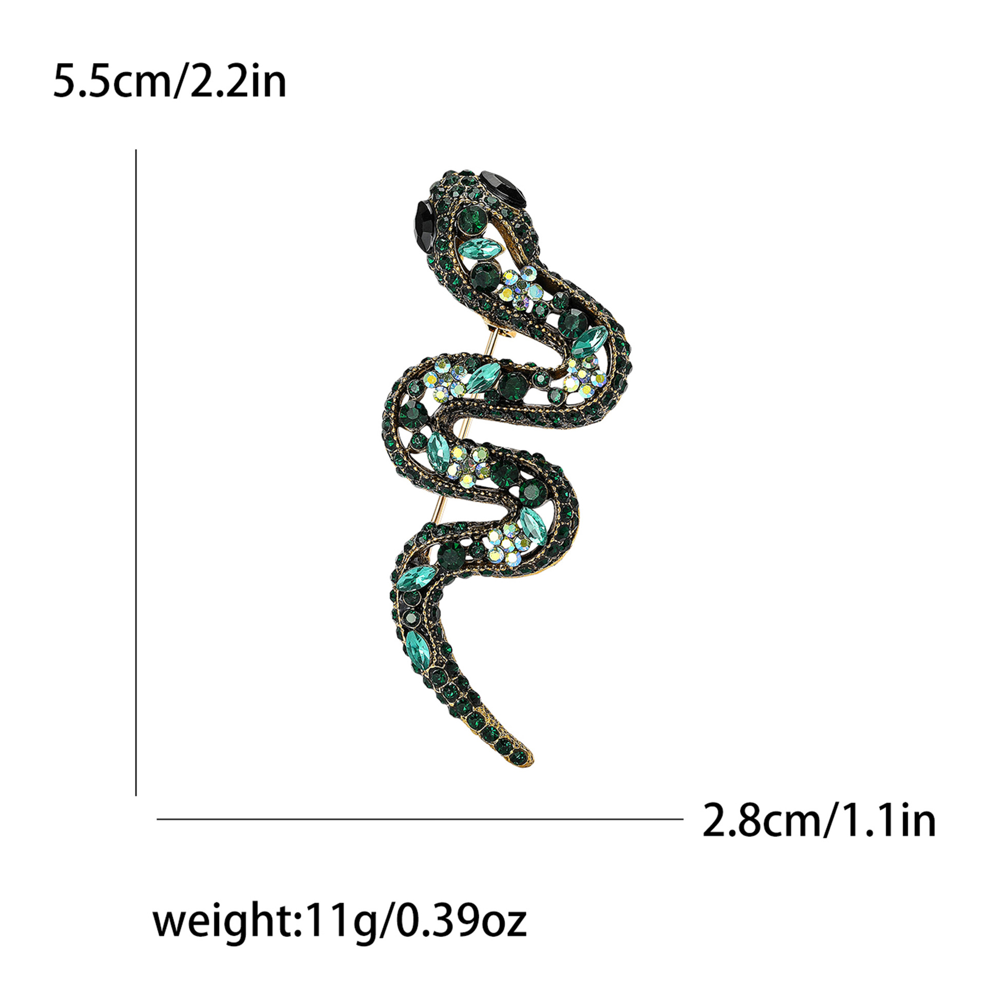 Gold Tone Red Rhinestone - Encrusted Snake Brooch With Colorful Accents Bold Party Jewelry And Gift For Her High Quality And Stylish Jewelry