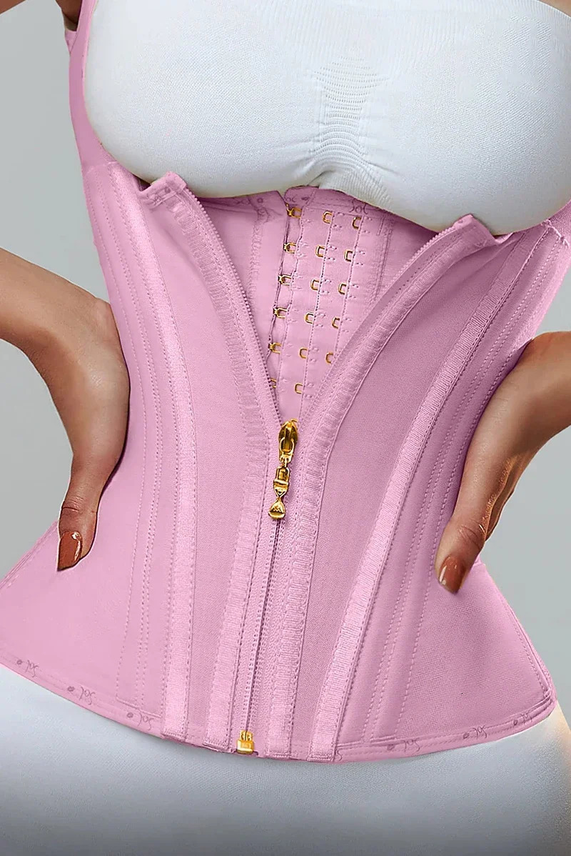 AfruliA Fajas Colombianas Girdles Double Compression Vest Waist Trainer Corset with Zipper Hook Flat Belly Slimming Body Shapers 250726