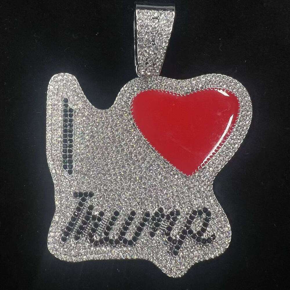Full Dia Resin English Letter Pendant Fashion Personality Creative Exaggerated Hip-Hop Trendy Cuban Necklace