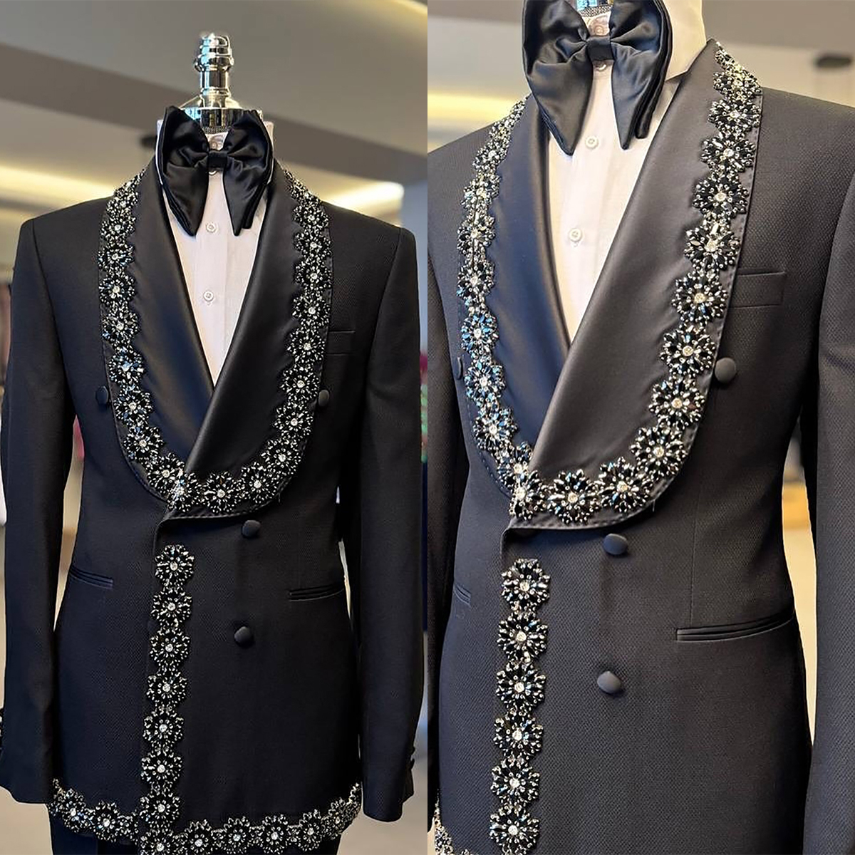 Business Men Suits Blazer 2Pcs Wedding Coats with Pants Woolen Tuxedo Overcoat Tailored Custom Wedding Party Groom Costume Homme