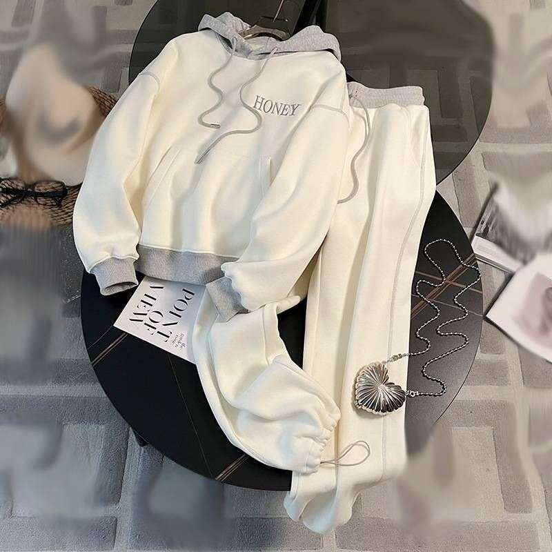 Women's Clothing Autumn Fashion Sports Leisure For Women 2023 New Style Loose Slim Hooded Sweater Trousers Two Piece Suit