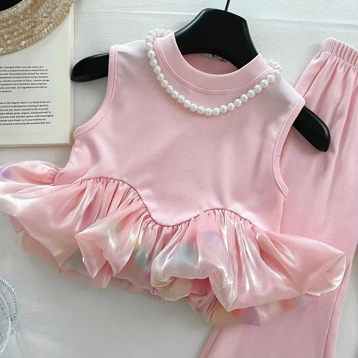 Childrens Clothing Sets Sleeveless Vest Top Flared Pants 2pcs Sets Baby Girl Outfit Set Toddler Girl Clothes 250729