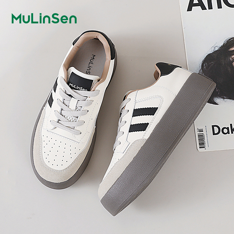 Mulinsende training shoes women's shoes 2025 new four seasons breathable fashion all-match niche retro casual thick-soled sneakers