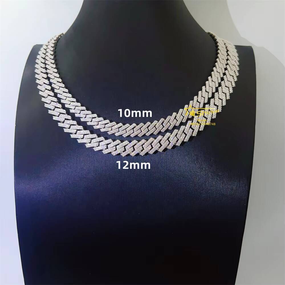 Iced Out Pass Diamond Tester Vvs Moissanite Jewelry Necklace Bracelet Women 10mm Cuban Link Chain