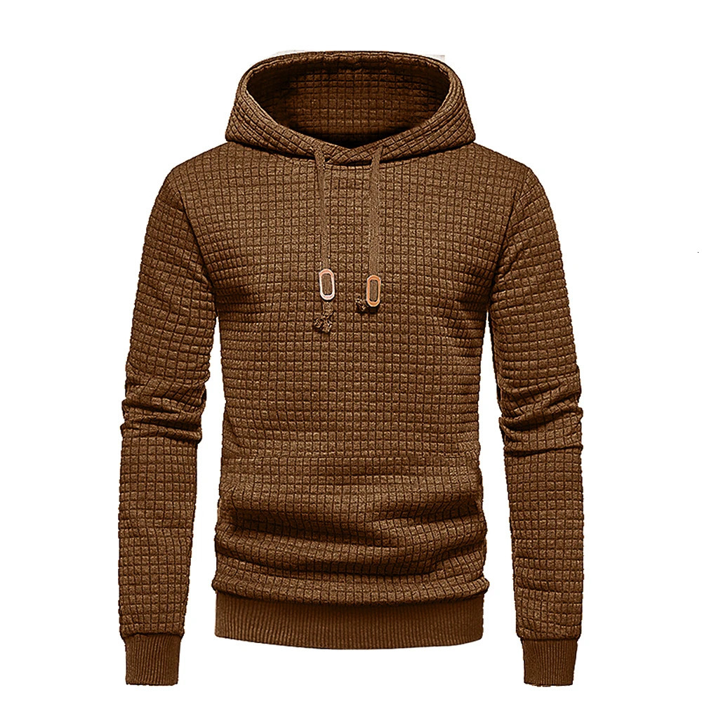 Mens Hooded Pullover Fall Casual Slim Longsleeved Warm Sweater Knit Loose Tops Outdoor Sports Clothing 250729