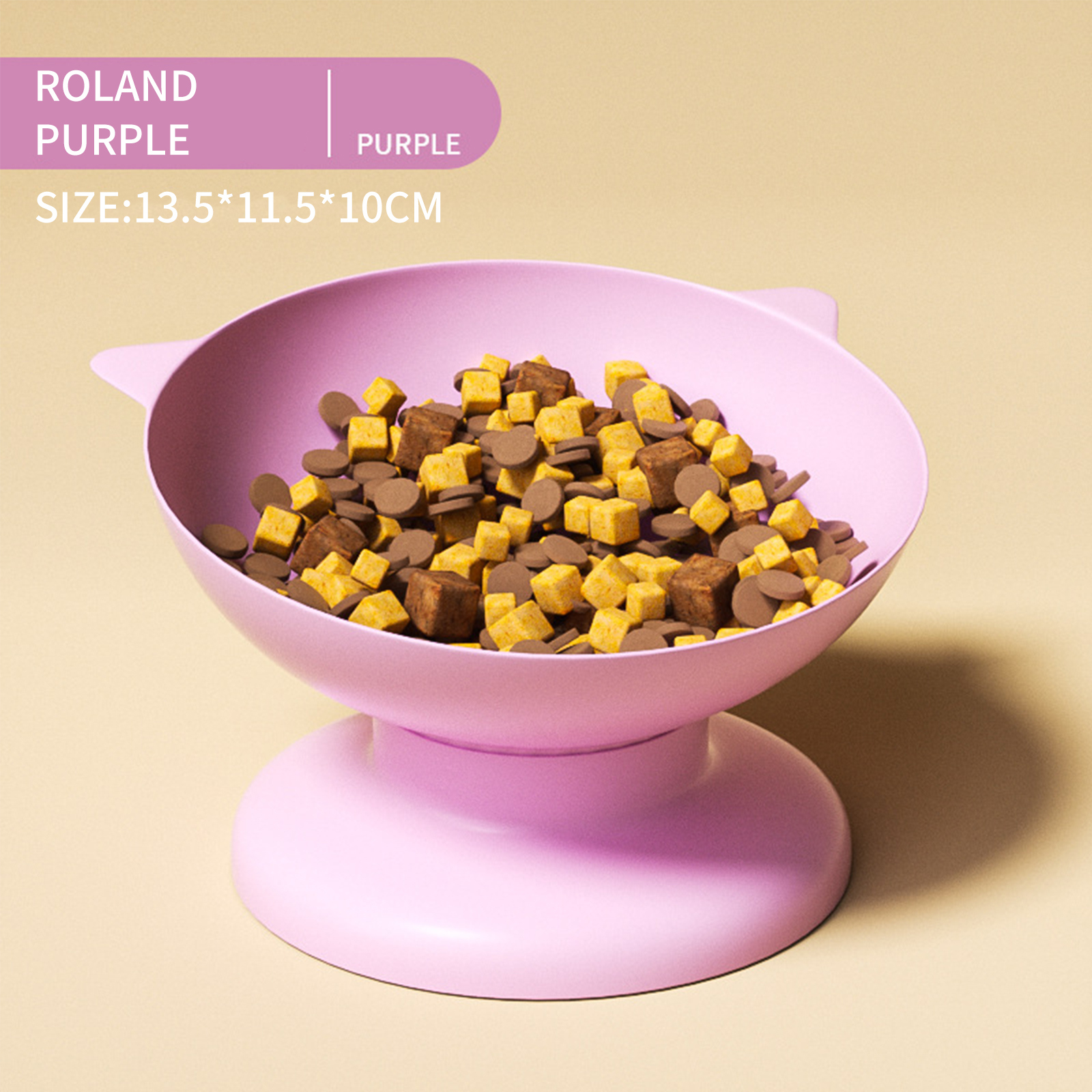 Macaron multi-color cat bowl pet bowl pet supplies high footed cat food bowl dog bowl plastic slanted mouth bowl