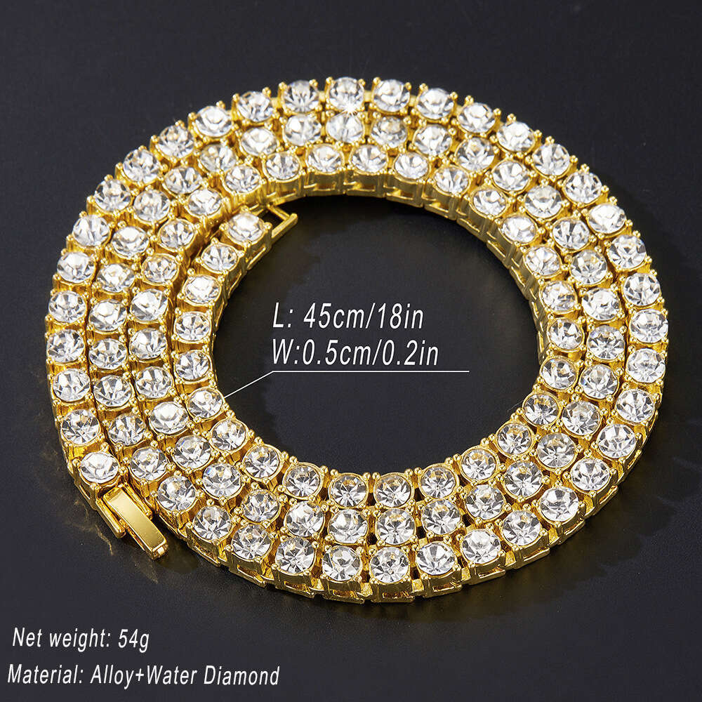 Hot Selling 4mm Square Rhinestone Exquisite Fashion Creative Trendy Personality Hip Hop Necklace Jewelry