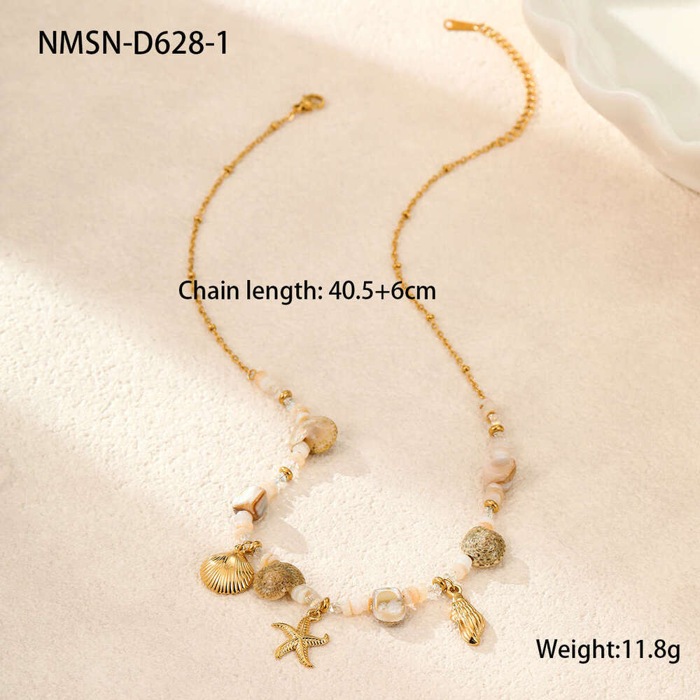 Nimai Vacation Ocean Style Summer Beach Bohemian Design Stainless Steel Necklace and Bracelet Set for Women