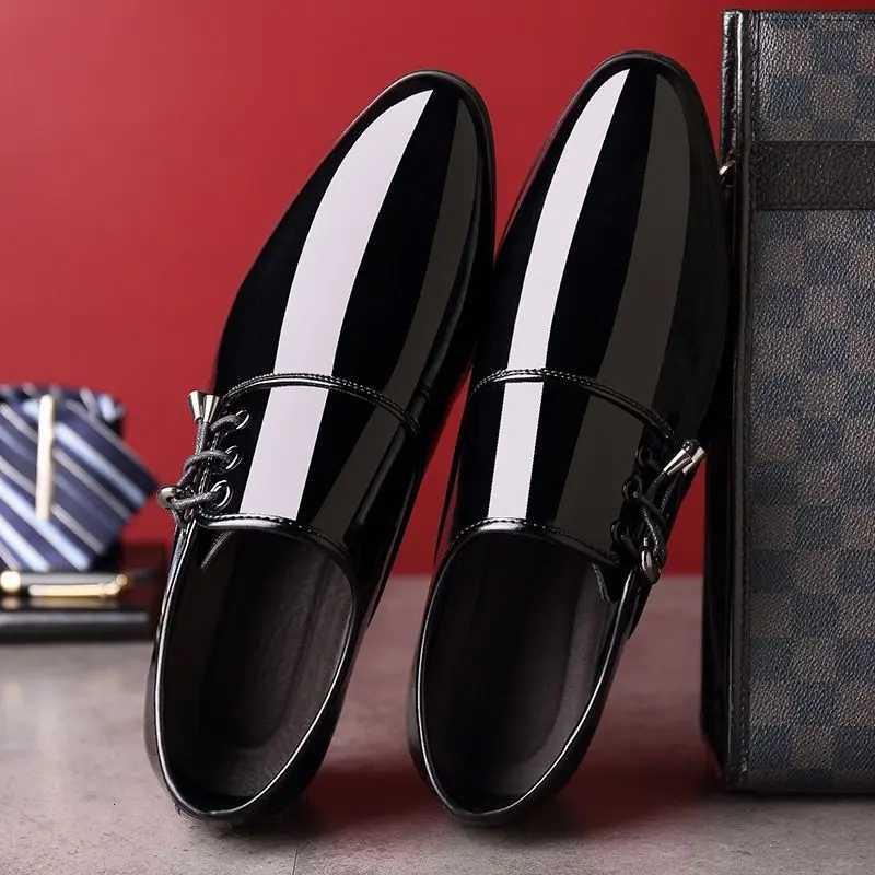 Mens Formal Shoes Patent Leather Pointed Toe Social Shoe M Bright Upper Spring Autumn 2024 Style High Quality Fion 39 New Y250730