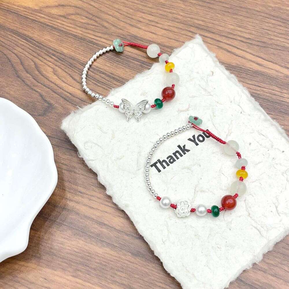 Duobao Small Lotus Fragment Sier for Women New Niche Simple Artistic High-Value Woven Bracelet e14