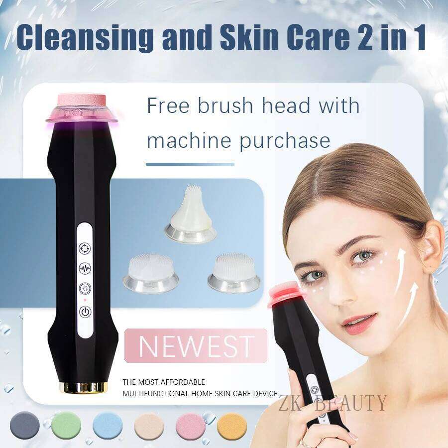 New Arrival Oxygen Bubble With Silicone Face Cleansing Brush 2 IN 1 Skin Rejuvenation Pore Cleaner Home Use Beauty Device
