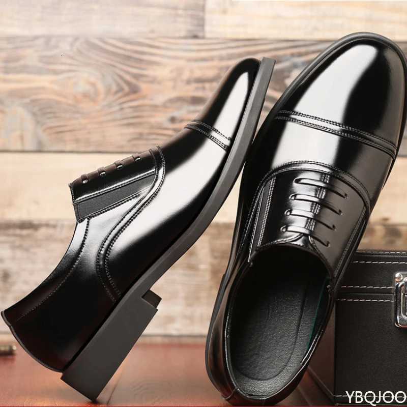 Business Mens Leather Shoes Fion New Formal Shoe Black Round Toe Work Shoes Versatile Comfortable M Flats Zapatos Hme Y250731