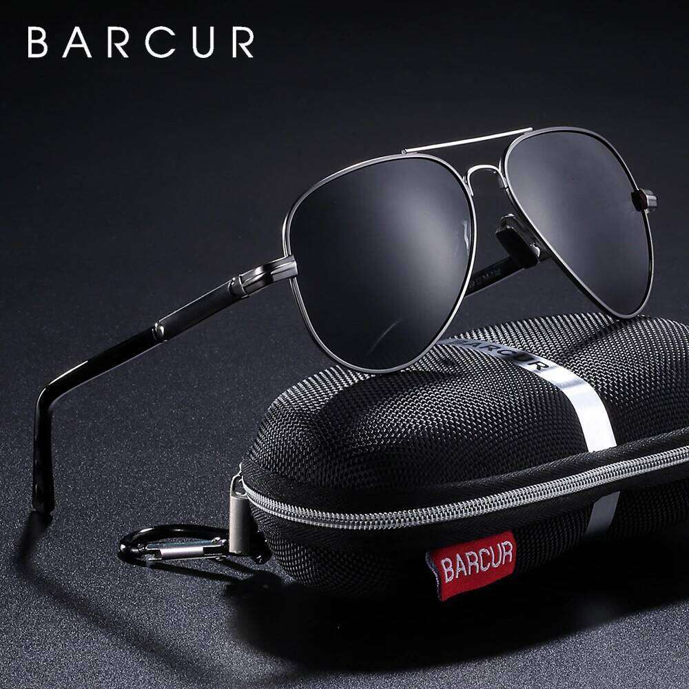 BARCUR Men Classic Pilot Sunglasses Polarized Aluminum Driving Sun glasses Shades UV400 Protection Eyewear