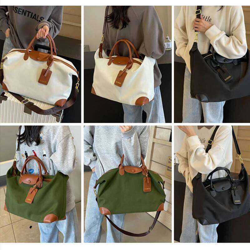 Customized Women's Handbag Canvas Dance Gym Exercise Yoga Travel Lage Bag Printed Name