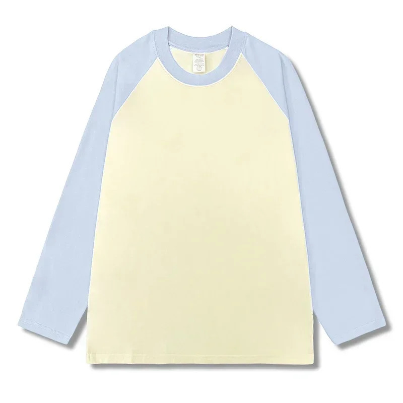 Womens Autumn Winter Fashion O Neck TShirt Female Loose Long Sleeve Tees 100% Cotton Patchwork Casual Tops 250729