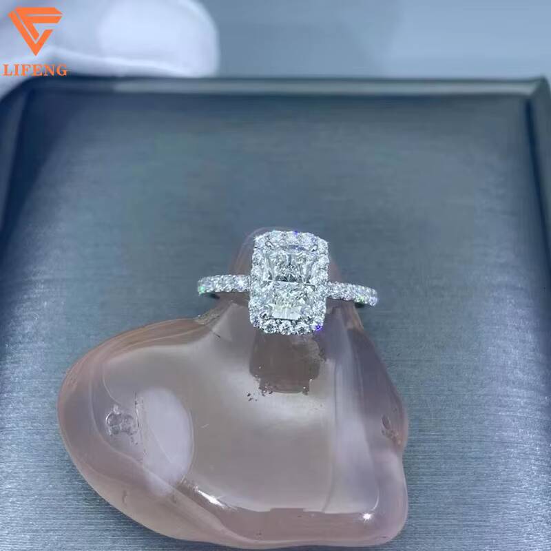 925 Sterling Silver Moissanite RIng Fine Jewelry Ring 1/2Carat Radiant Cut Moissanite Diamond Luxury Women Engagement Ring