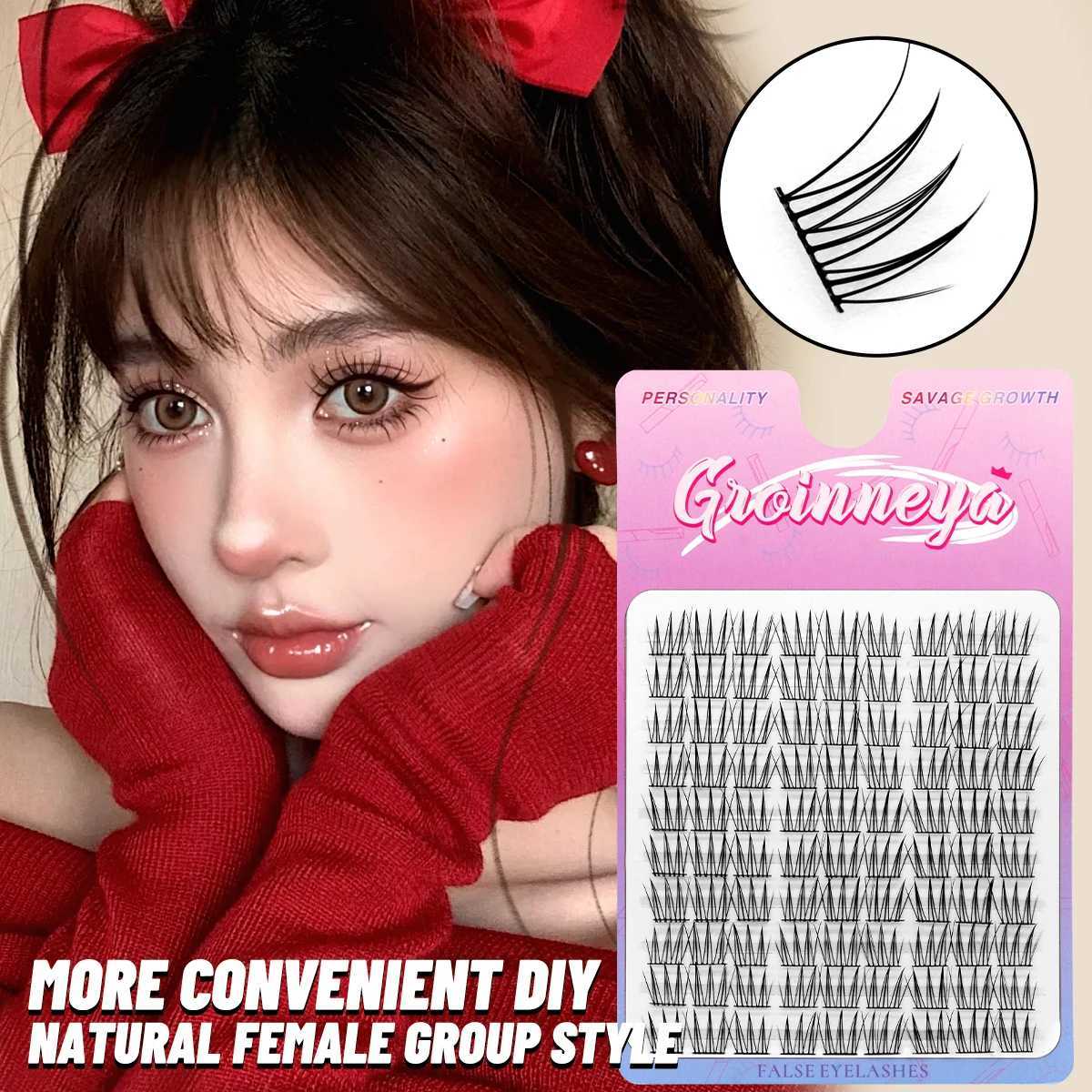 Groinneya Cluster Lashes Natural Eyelash Extension Volume Individual Lashes Mixed Tray Lashes Cluster Natural Diy Eyelashes Z250730