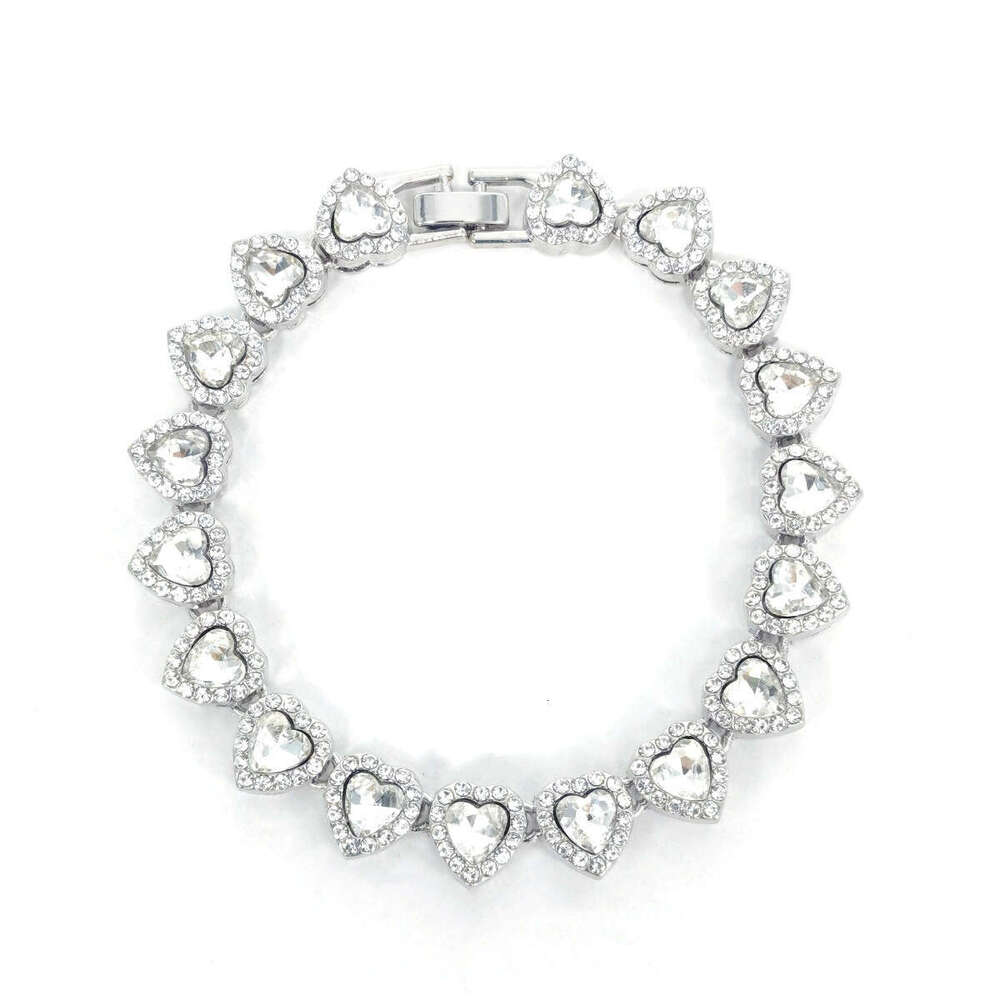 Hot Selling 11mm Heart Full Dia Cuban Chain Exaggerated Fashion Personality Creative Necklace