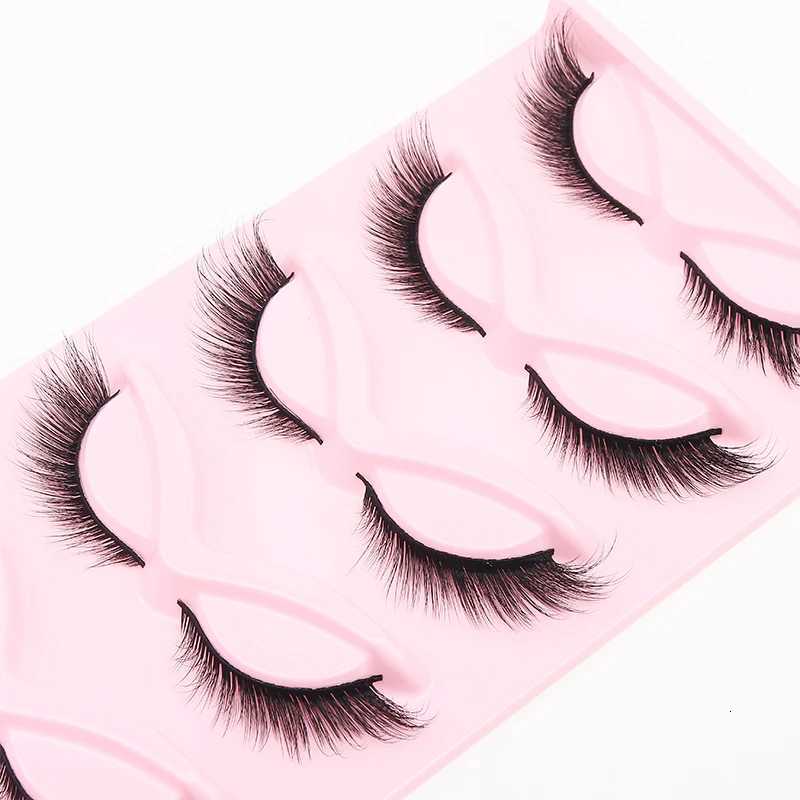 5 Pairs Fluffy False Eyelashes Fox Cat Eye Lashes Winged False Eyelashes Fox Eye Faux Mink Eyelashes Silk Lashes Makeup Z250730