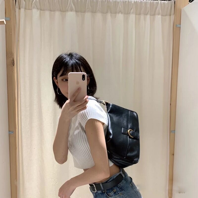 Designer luxury bag Niche New Retro Large Capacity Black Single Shoulder Underarm Bag Baguette Bag Daily Trendy Flap Crossbody Handbag for Women