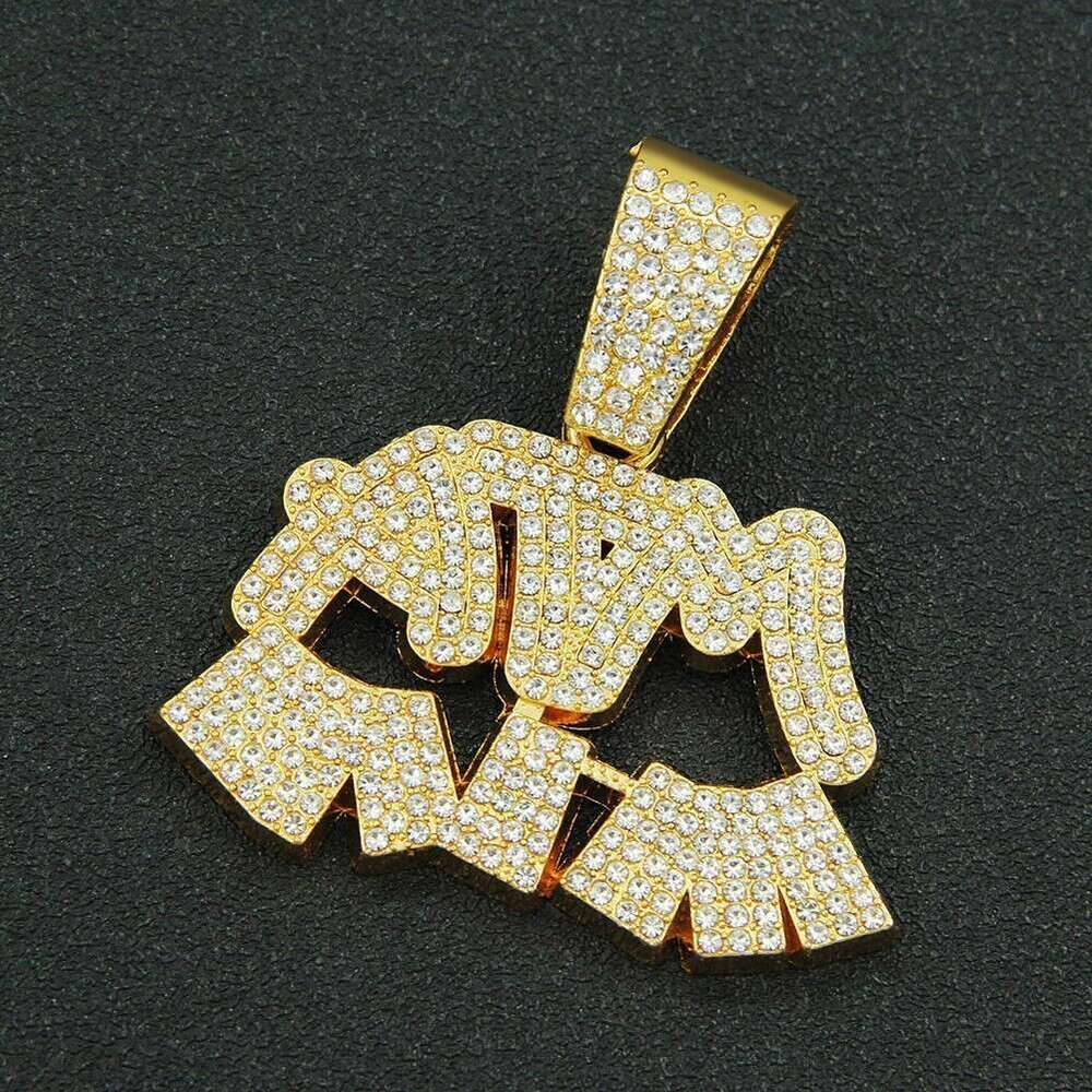 Full Dia Irregular Pattern Pendant Hip Hop Exaggerated Personality Alloy Cuban Chain Necklace Creative Jewelry