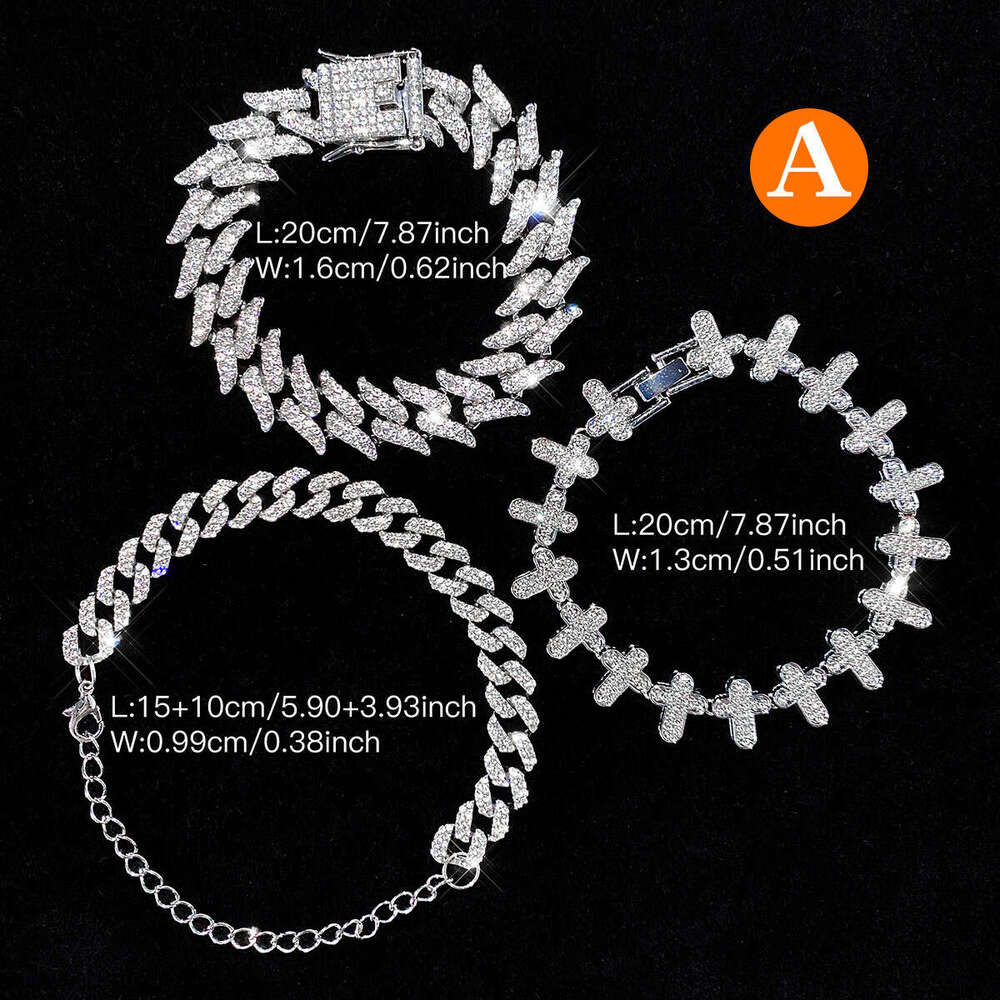 Hot Selling Dia Cross Cuban Chain Creative Design Bracelet Hand Jewelry