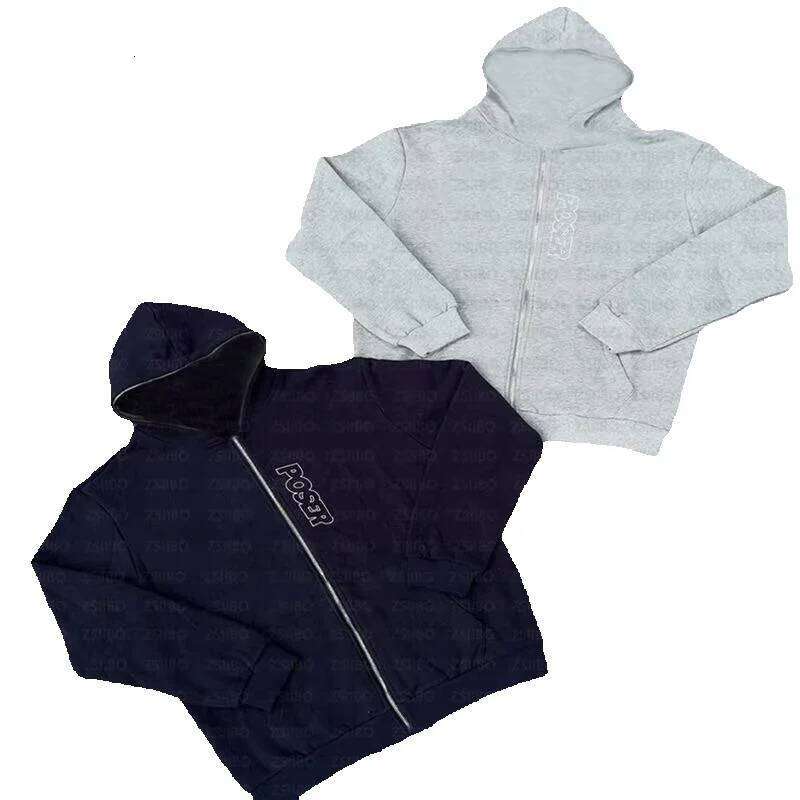 2025 Harajuku Y2K Starlight POSER Print Autumn Short Zipper Hooded Sports Cardigan Long Sleeve Jacket