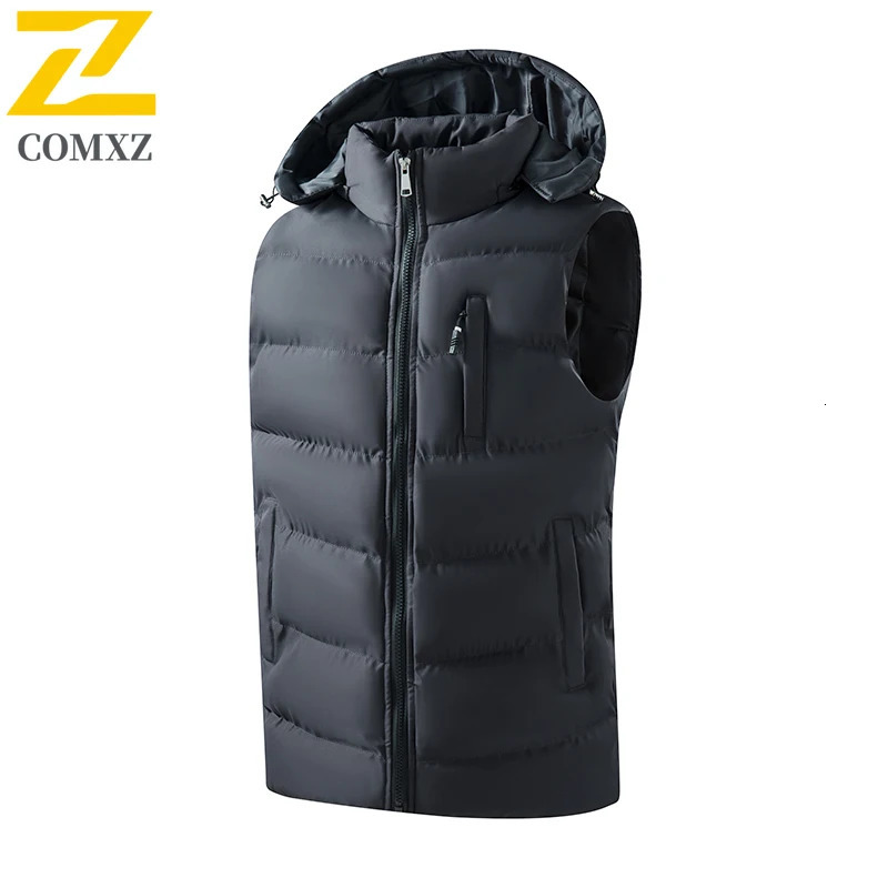 Down Cotton Vest Mens Autumn Winter Waistcoat Sleeveless Hooded Cottonpadded Jacket Thickened Couple Sports 6XL 250730
