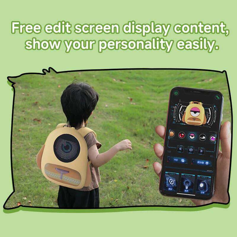 Glowing Eyes Backpack Girls' school backpack LED Display Holiday Gift Children's Birthday Bag