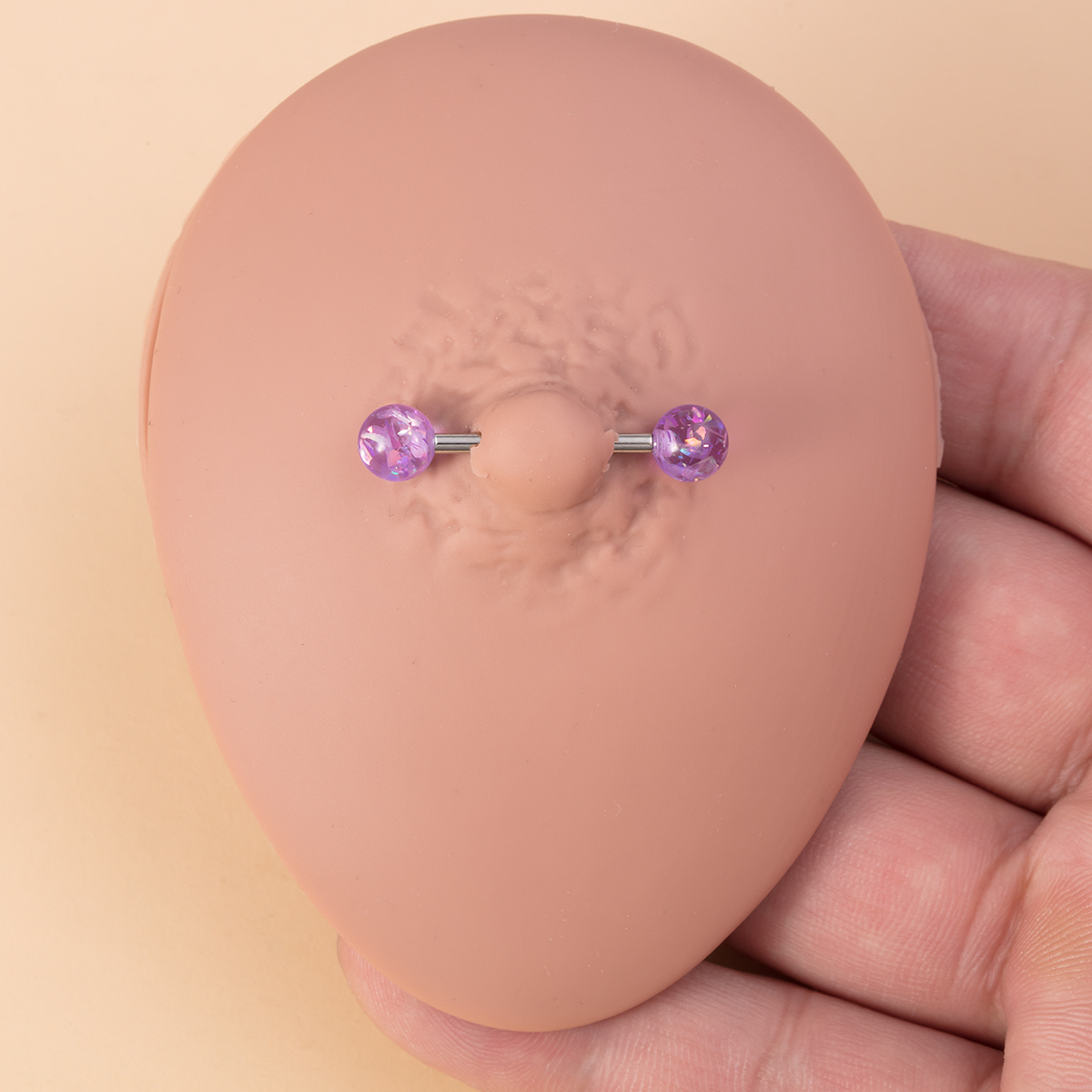 Wholesale of stainless steel acrylic tongue studs, glitter, milk ring studs, body piercing accessories