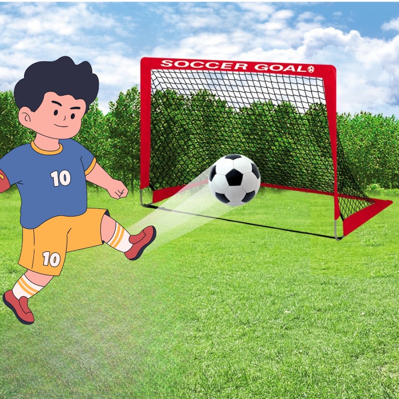Portable Training Soccer Goal for Kids - Foldable Ball Toy Playset