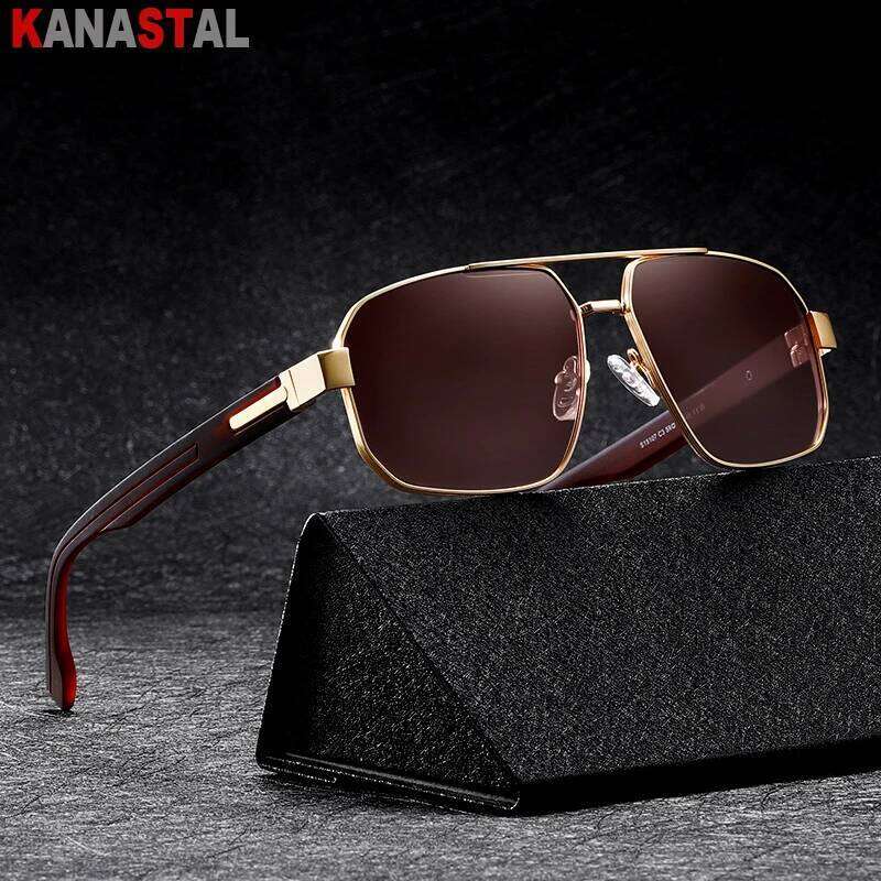 Men Metal Polarized Sunglasses Women UV400 Sun Glasses Big Eyeglasses Frame Driving Golf Cycling Goggle Anti Glare Shade Eyewear