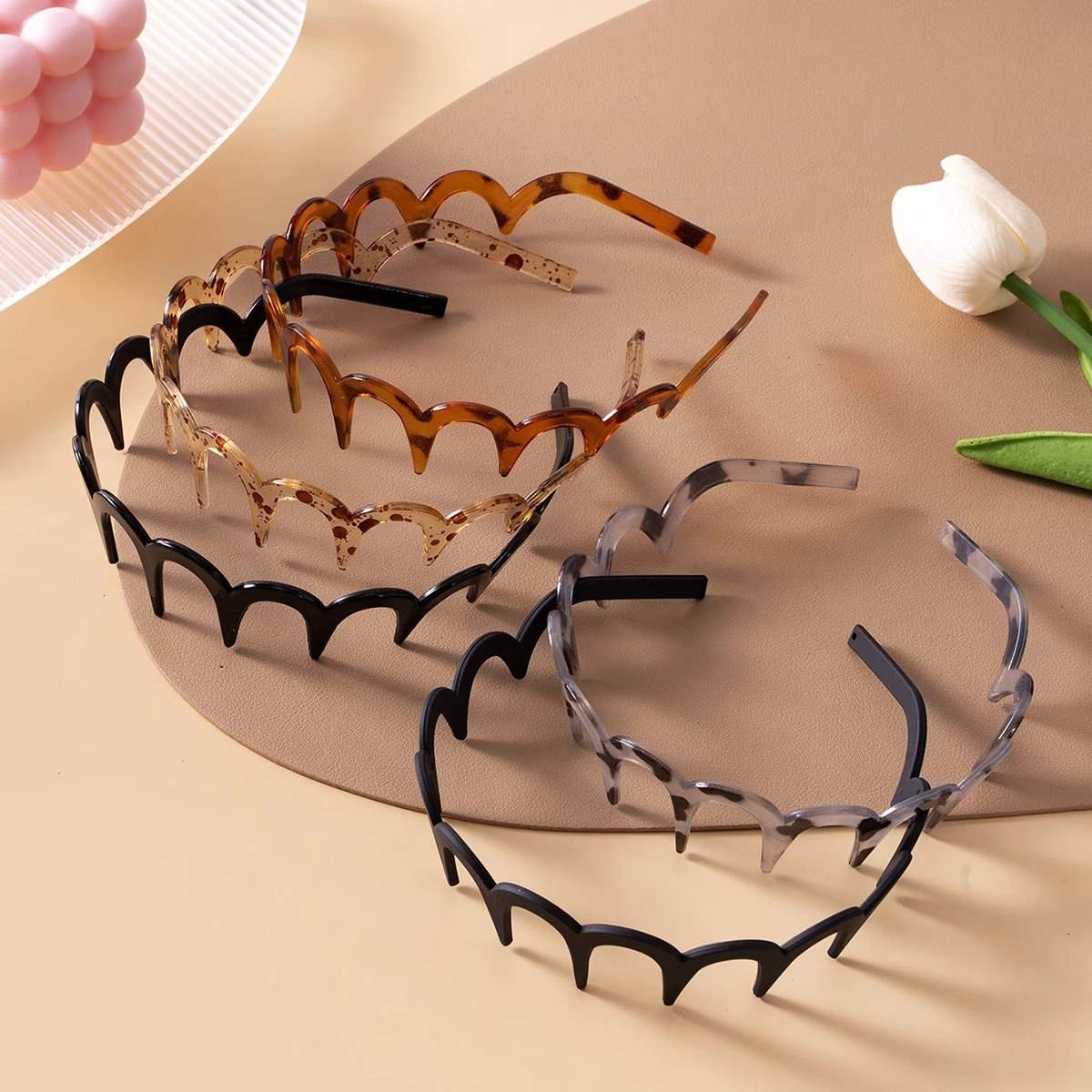 Korean Women Hair Comb Headband Plastic U Shape Hoops Fixed Teeth NonSlip Fluffy Top Bands Headwear Accessories 250716