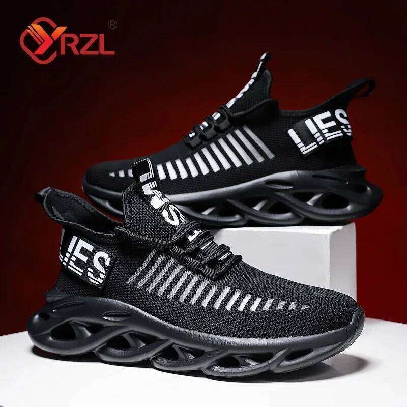 YRZL Comfortable Womoen Breathable Couple Running Mesh Tenis Sport Shoes Size 36-46 Waling Sneakers Men