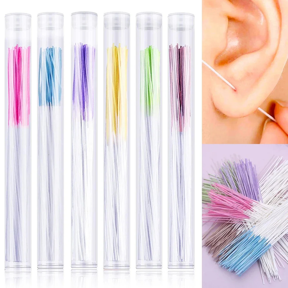 60cs Pierced Ear Cleaning Disposable Piercing Hole Cleaner Line Floss Dirt -Blocking Ear Line Makeup Aftercare Tools 250726