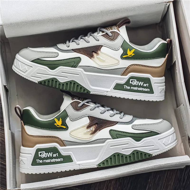 Autumn Casual Sports Shoes Mens Leather Low-Top Fashion Trend Easiest for Match Running Shoes Mens Skateboard Shoes Suitable for Outdoor Sports 250725