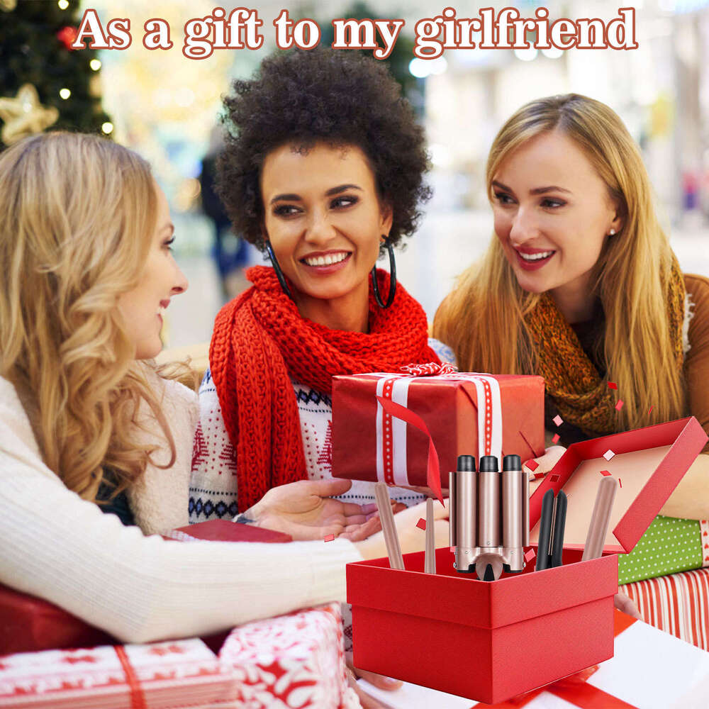 5-In-1 Multi-Functional Hair Styling Iron, Dual-Use For Straightening And Curling, Digital Display, Three-Tube Automatic Curling Iron