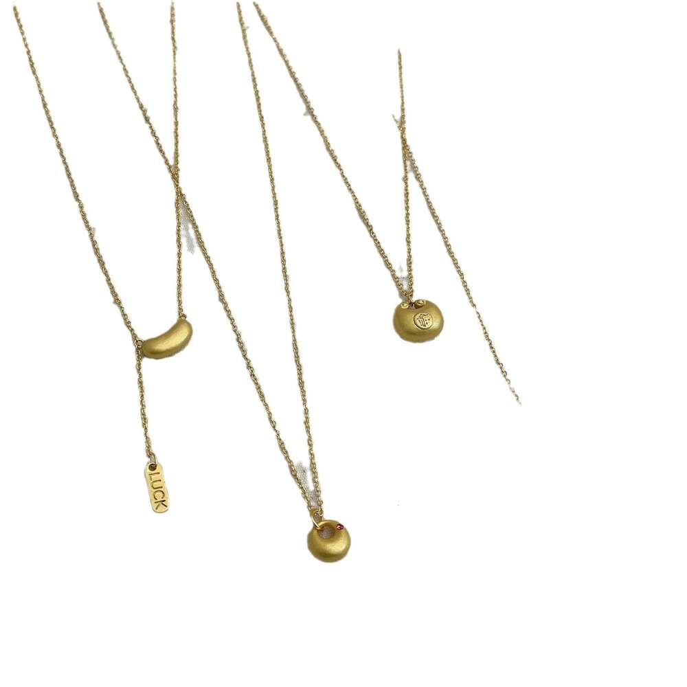 Acacia Bean Necklace Women, Collarbone Chain, Internet Celebrity Simple Elegant High-End Gold 2024 New Style, Cool and Versatile for Women 96c