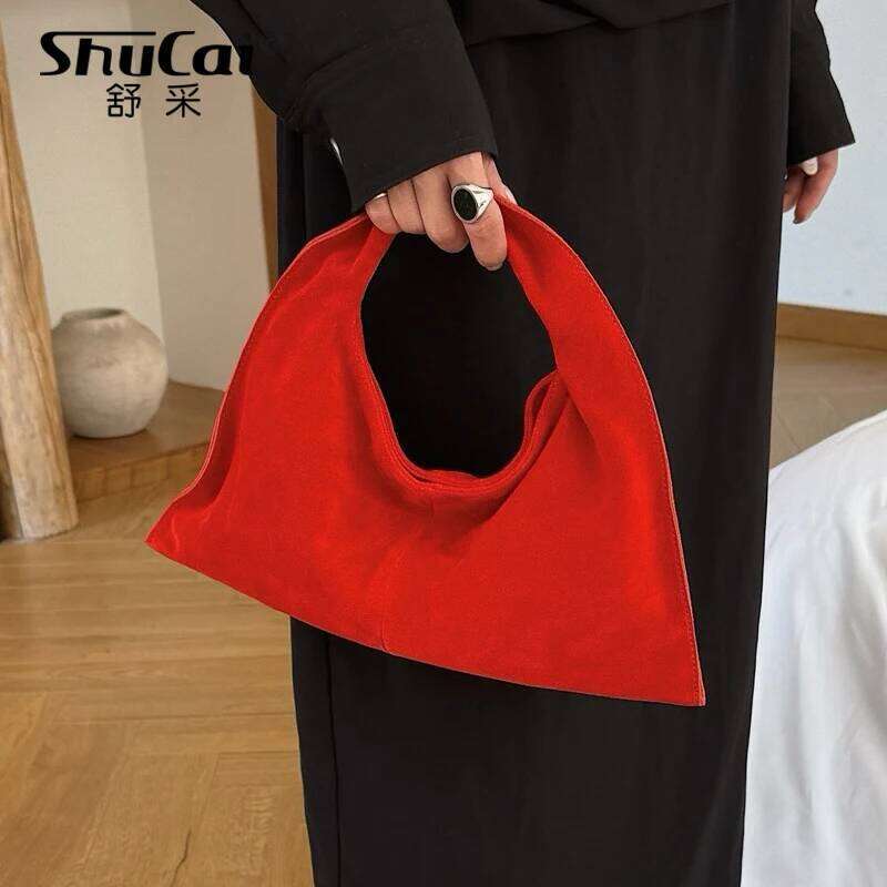 designer bag Women Suede Cow Leather Shoulder Crossbody Bags Large Capacity Solid Color Hobos Ladies Messange Handbag Armpit Bag New