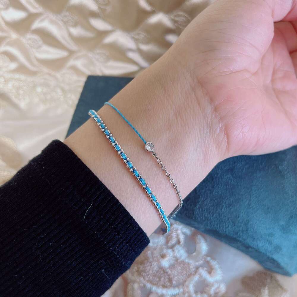 French Paris Little Red Rope Round Dia Lucky Braided Simple Classic Layered Women's Bracelet