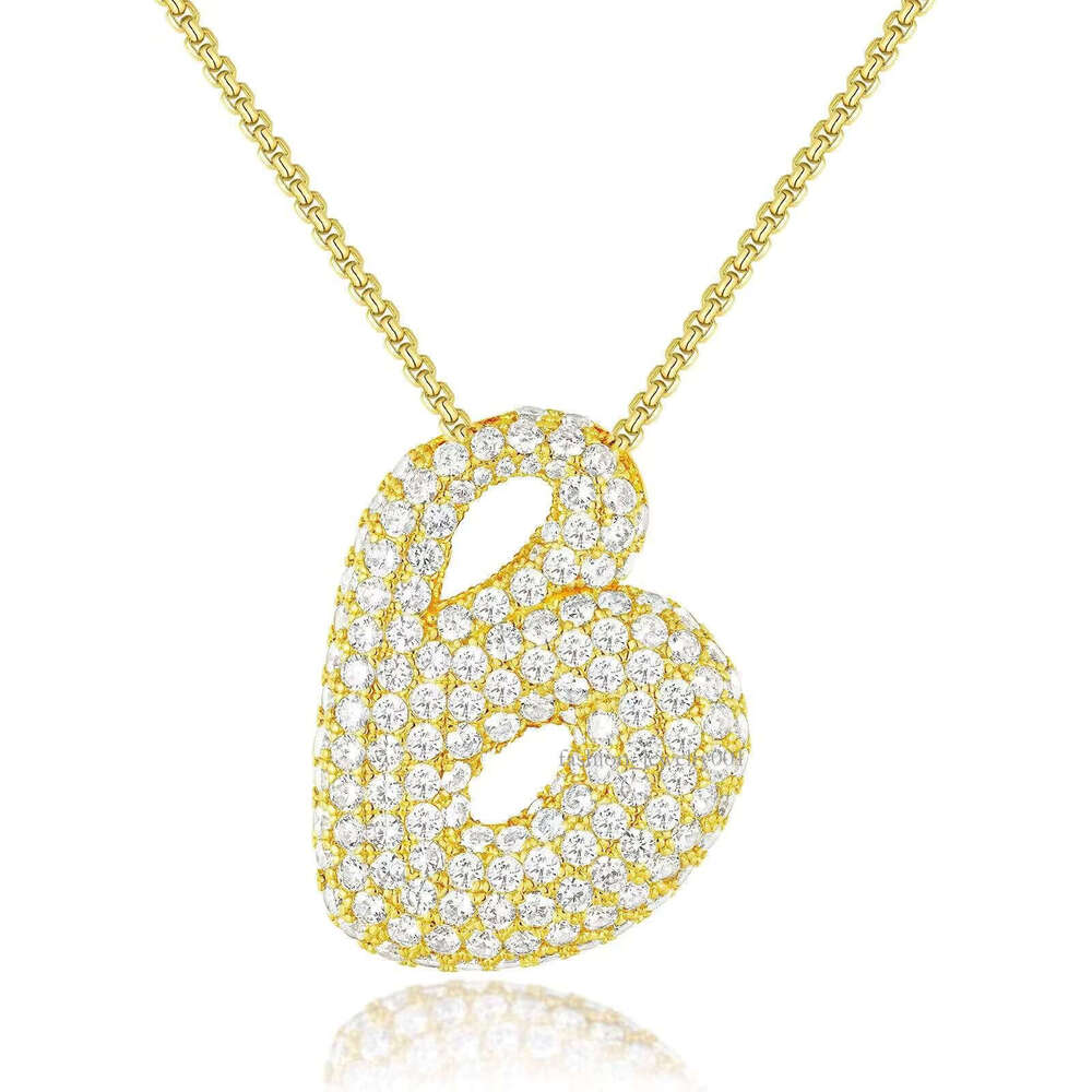Fashion Bubble Pendant A to Z Initial Necklace for Women Girls Exquisite Letter Jewelry Gift