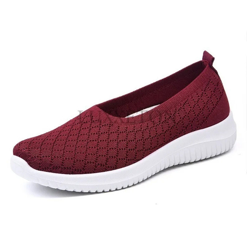 Ladies Summer Comfortable Plus Size Ladies Mesh BreathableSports Socks Ladies Light Casual Sports Shoes Flat Ladies Loafers 250724