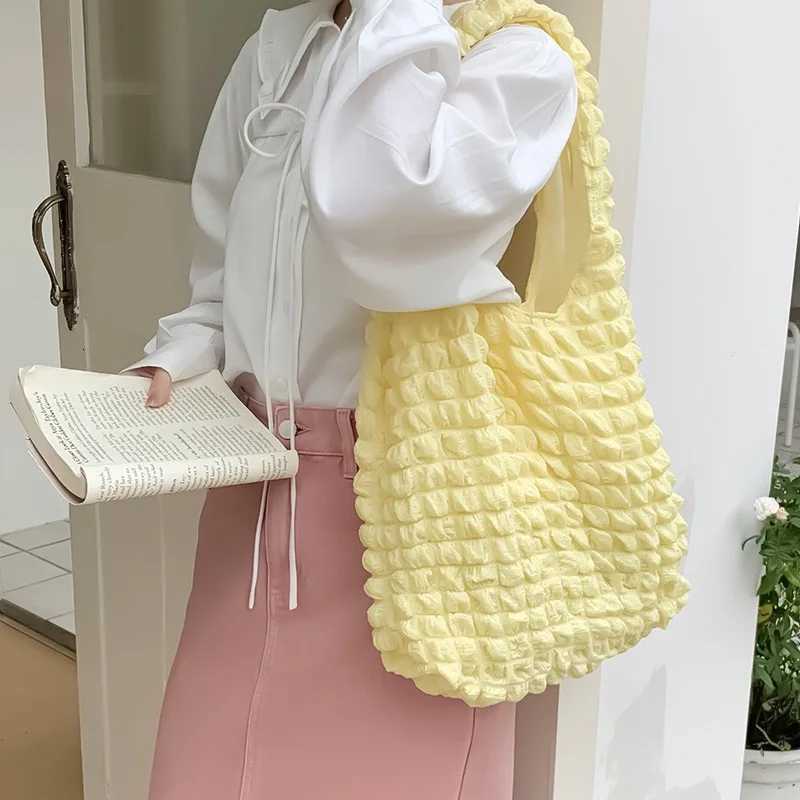 100% Quilted Shoulder Bag Space Cott Large Capacity Handbag and Purse For Fem Travel Shopping Tote Hobos Bags Y250730