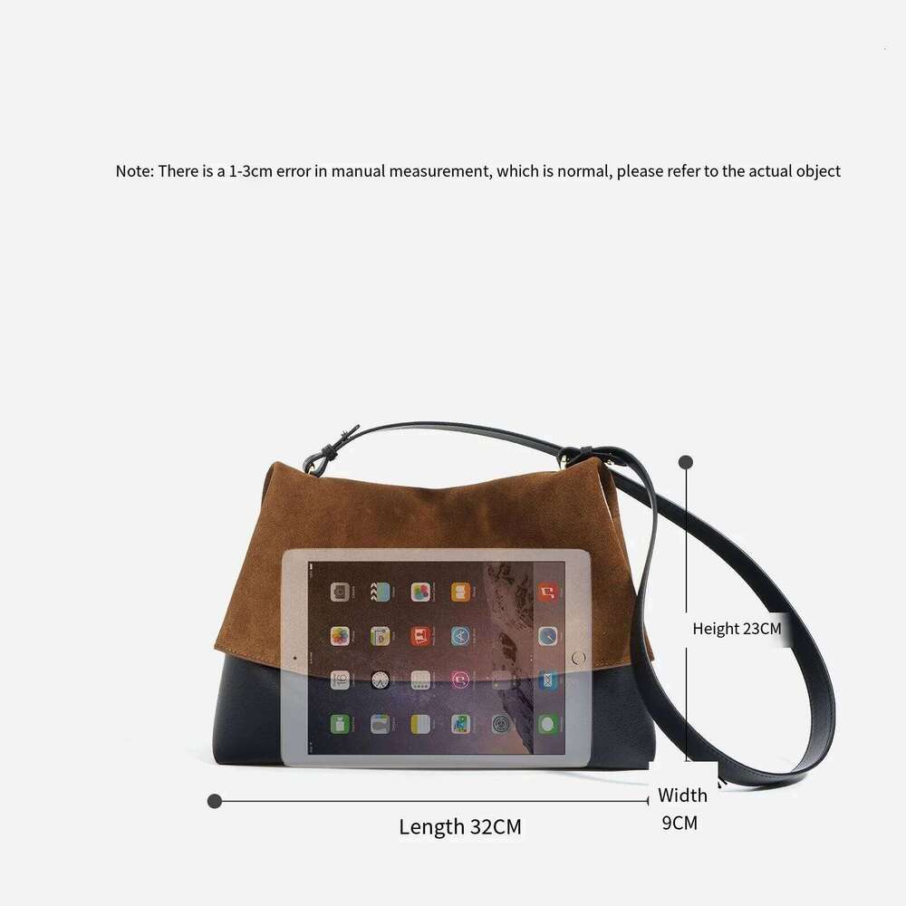 Suede High Genuine Cowhide Polish Leather Fashion Handbag for Women OEM High-End Standard Lady Shoulder Bag Winter Autumn