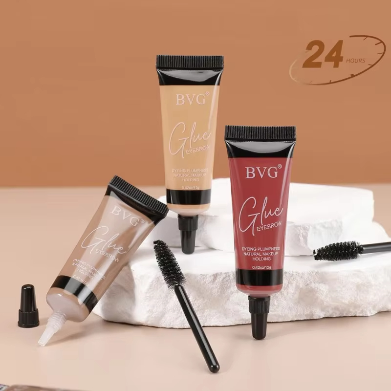 Eyebrow Gel Waterproof Non-smudge Set 6 Colors Natural Liquid Dyeing Eyebrow Cream Set Waterproof Long Lasting Black Eyebrow Mascara Eyebrows Makeup E